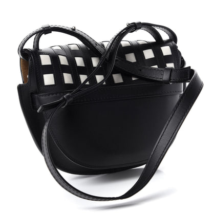 Loewe Calfskin Small Gate Crossbody Bag Black White 3 of 10