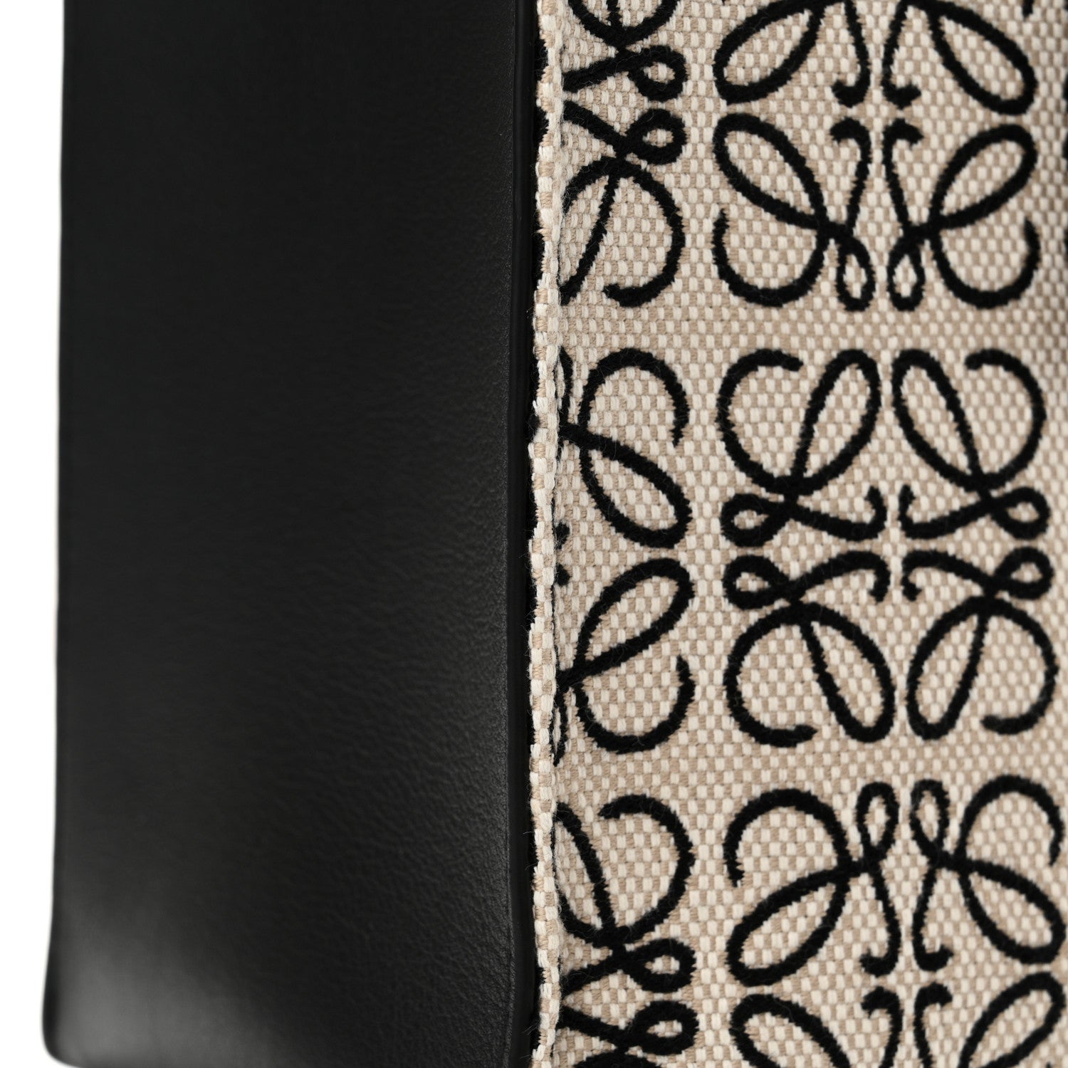 Loewe Jacquard Anagram Calfskin Buckle Tote Black 13 of 14