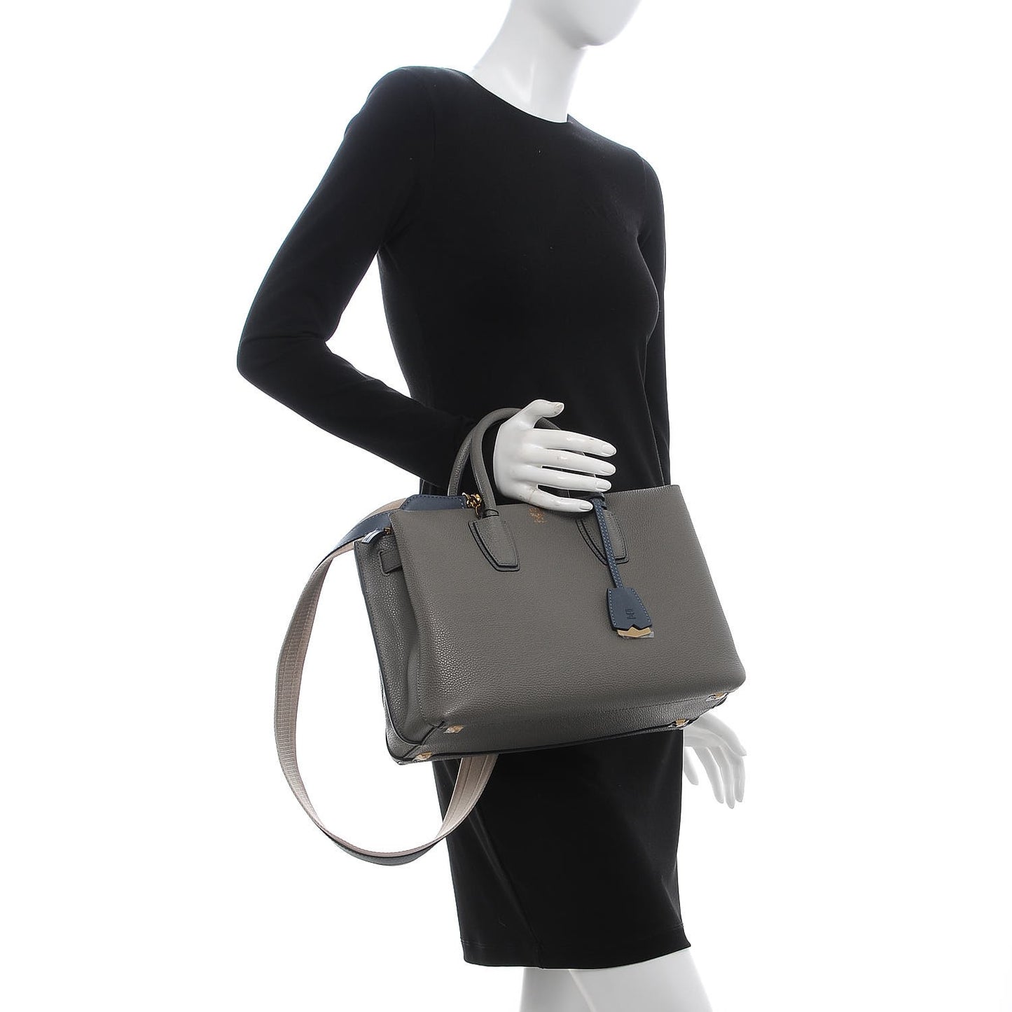 Grained Calfskin Medium Milla Tote Bungee Cord