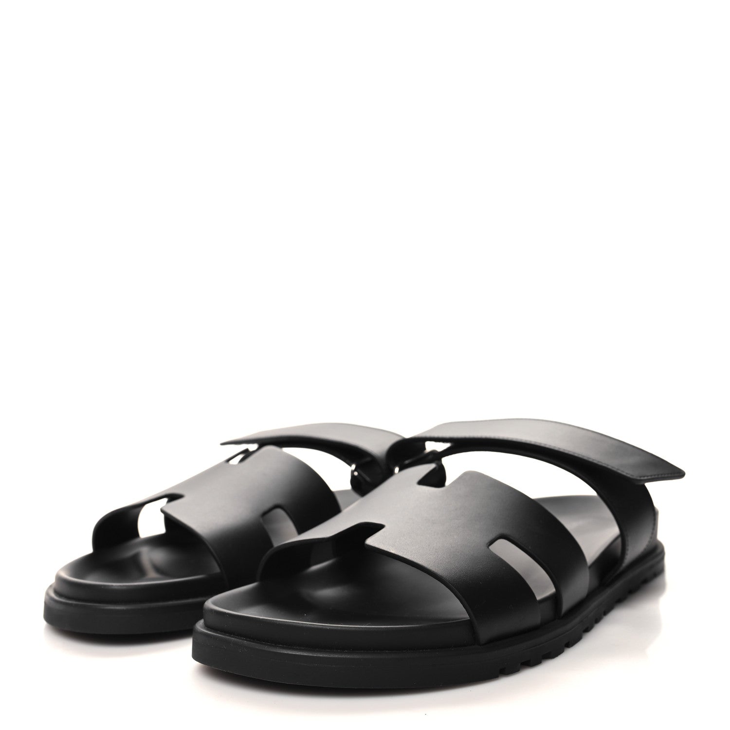 Hermes Calfskin Mens Chypre Sandals 43 Black 3 of 8