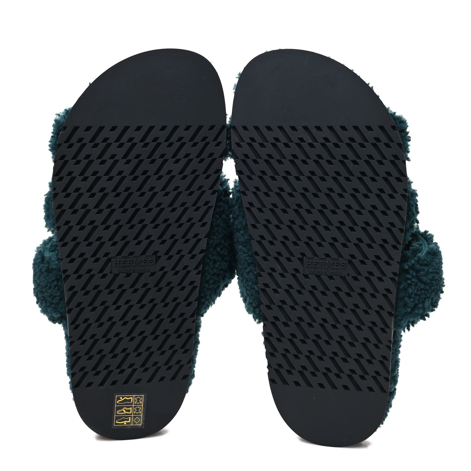 Hermes Woolskin Womens Chypre Sandals 36 Vert Anglais 5 of 8