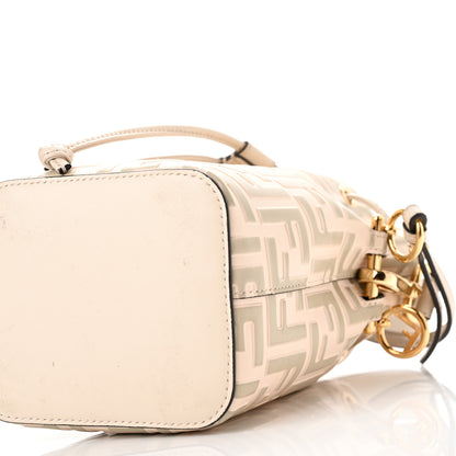 Fendi Vitello Liberty F is Fendi Bi-Color FF 1974 Embossed Mini Mon Tresor Bucket Bag Camelia Mandorlo 10 of 11