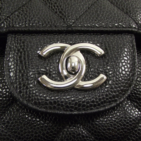 Caviar Jumbo Single Flap Black