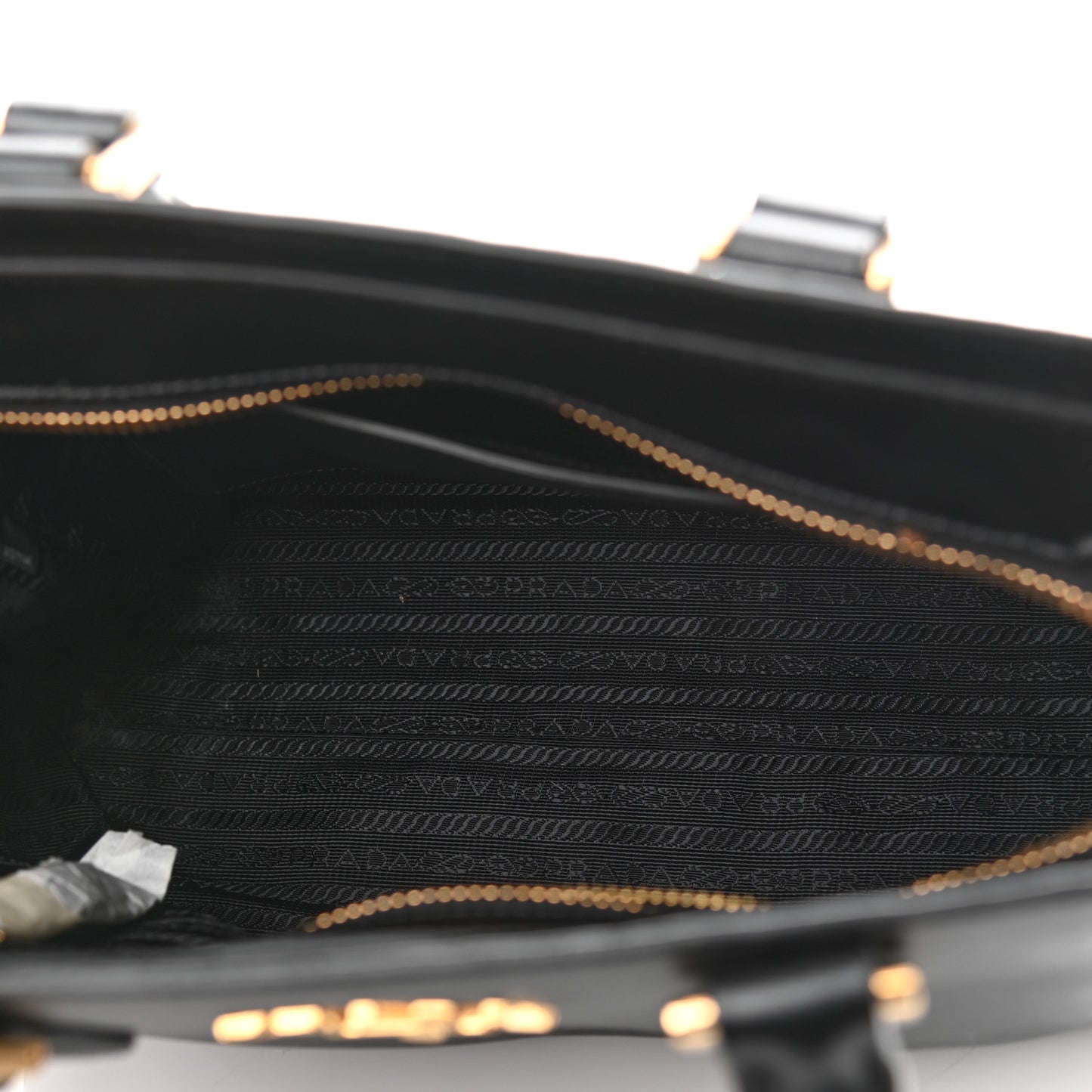 Saffiano Soft Calfskin Small Zippered Tote Black