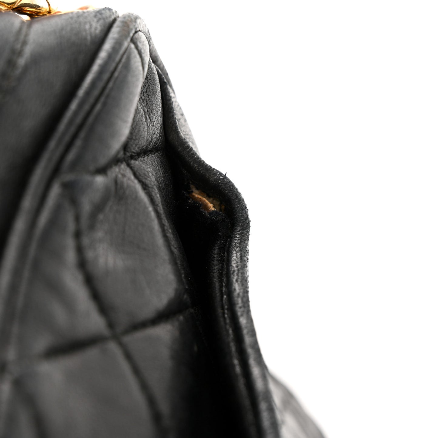 Lambskin Quilted Tassel Camera Case Black
