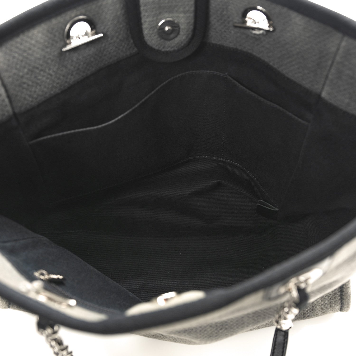 Chanel Canvas Small Deauville Tote Grey 5 of 12
