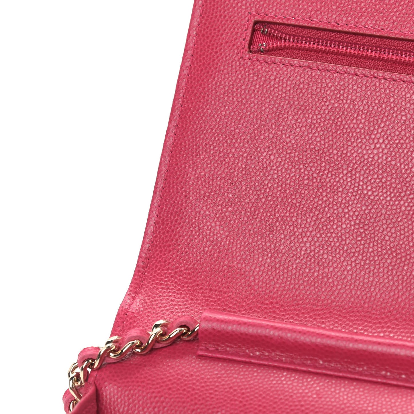 Caviar Quilted Boy Wallet On Chain WOC Fuchsia