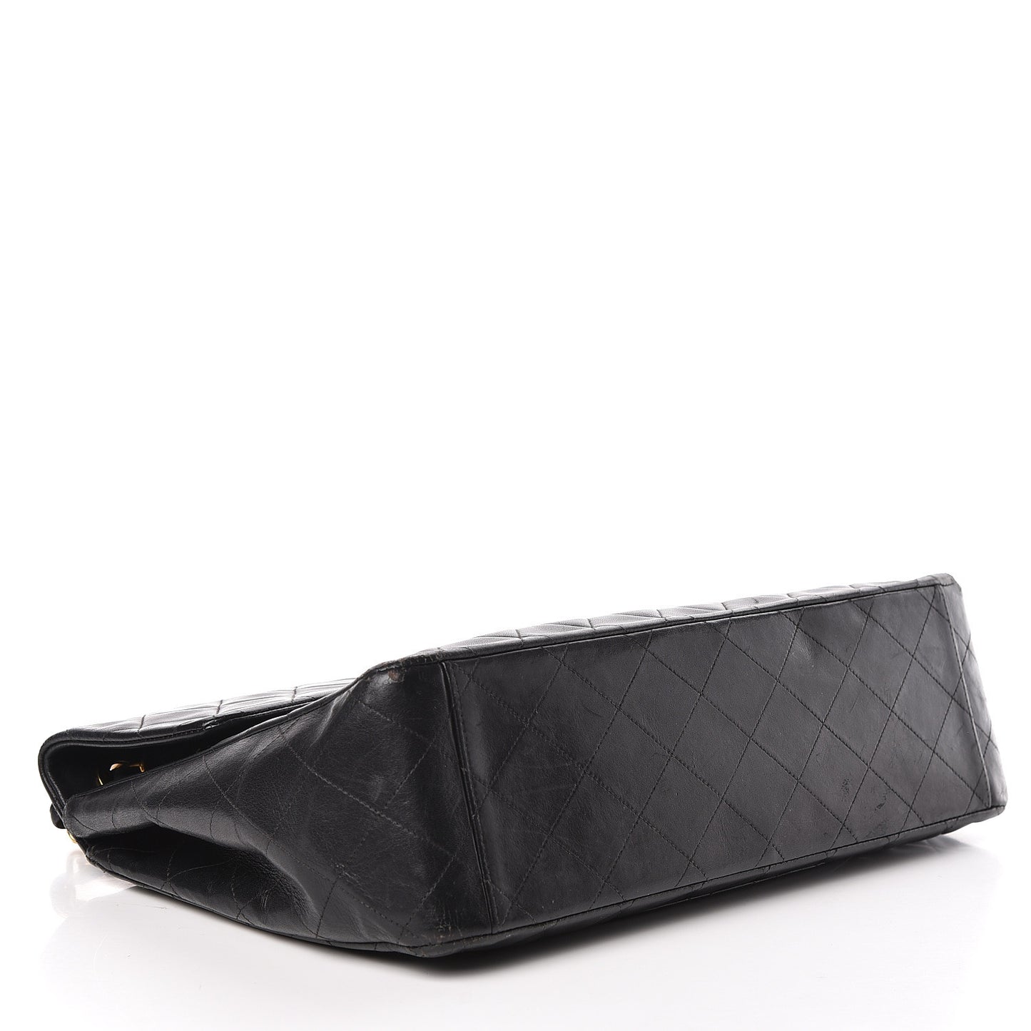 Lambskin Quilted XL Jumbo Single Flap Black