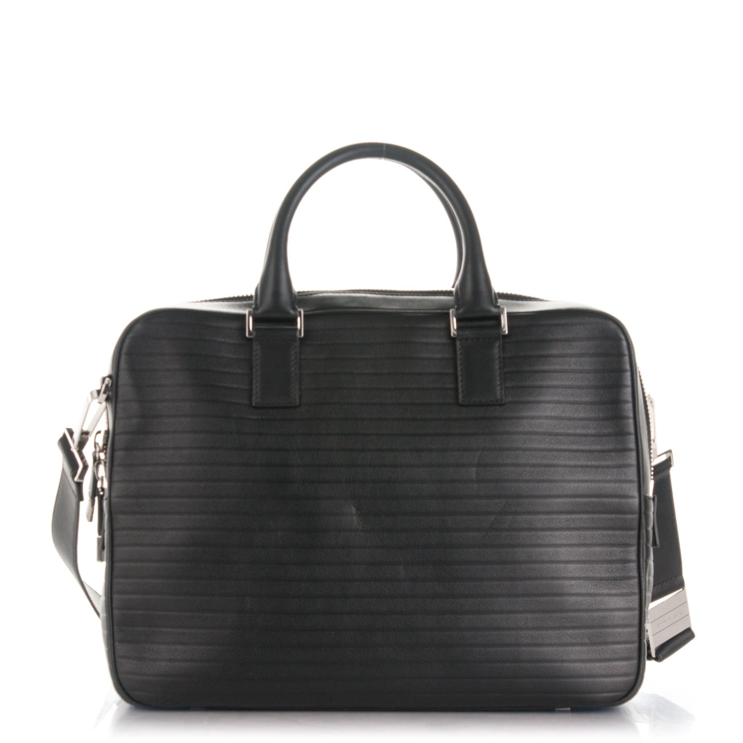Christian Dior HOMME Calfskin Ribbed Briefcase Black 1 of 6
