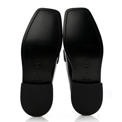 Louis Vuitton Glazed Calfskin Connelly Flat Loafer 37 Black 7 of 11