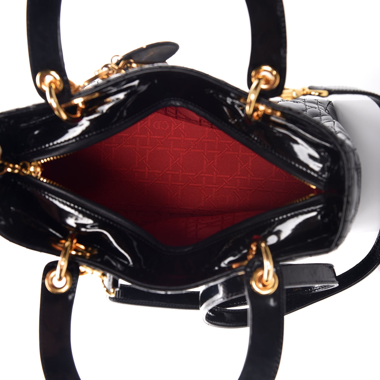 Patent Cannage Medium Lady Dior Black