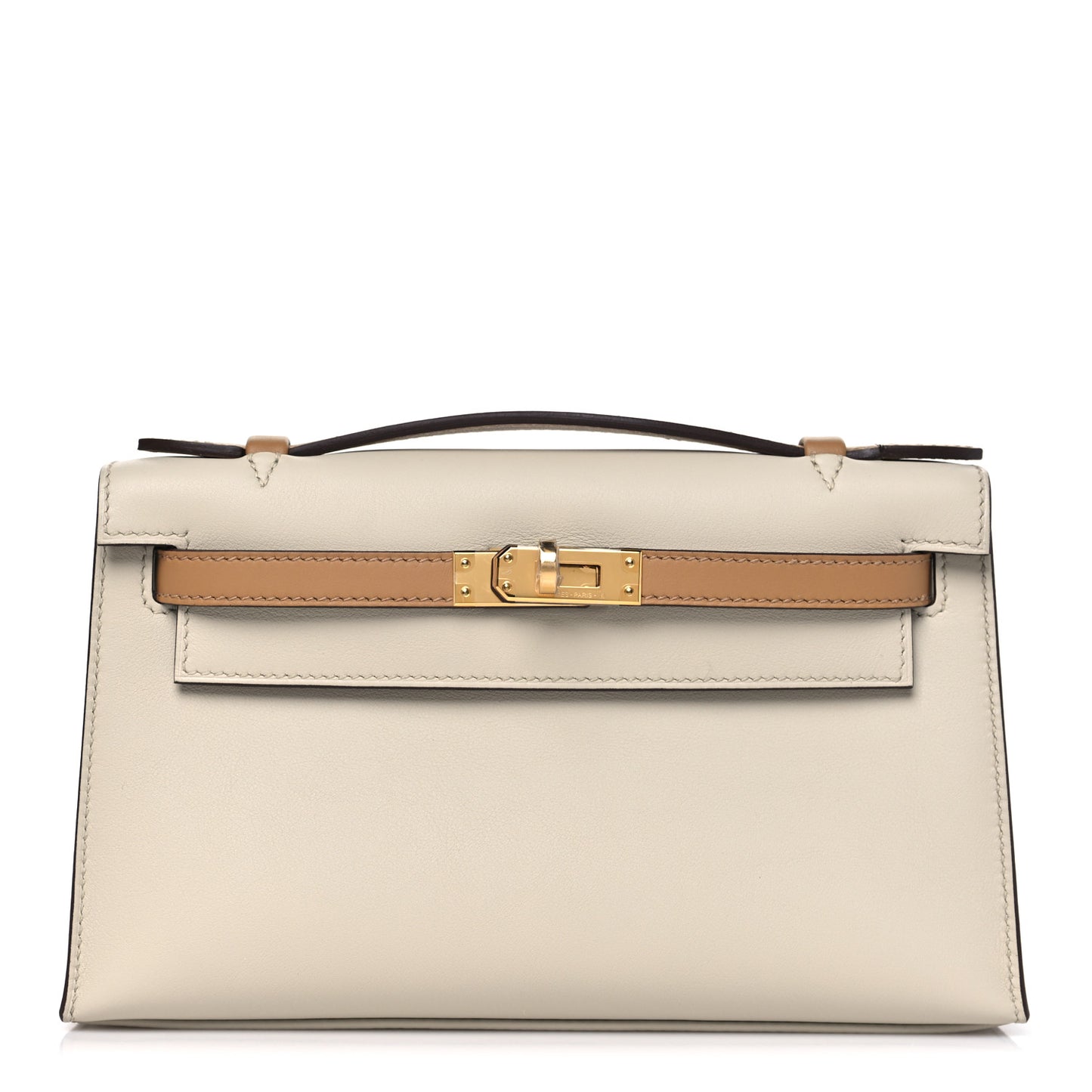 Swift Horseshoe Kelly Pochette Clutch Nata Biscuit