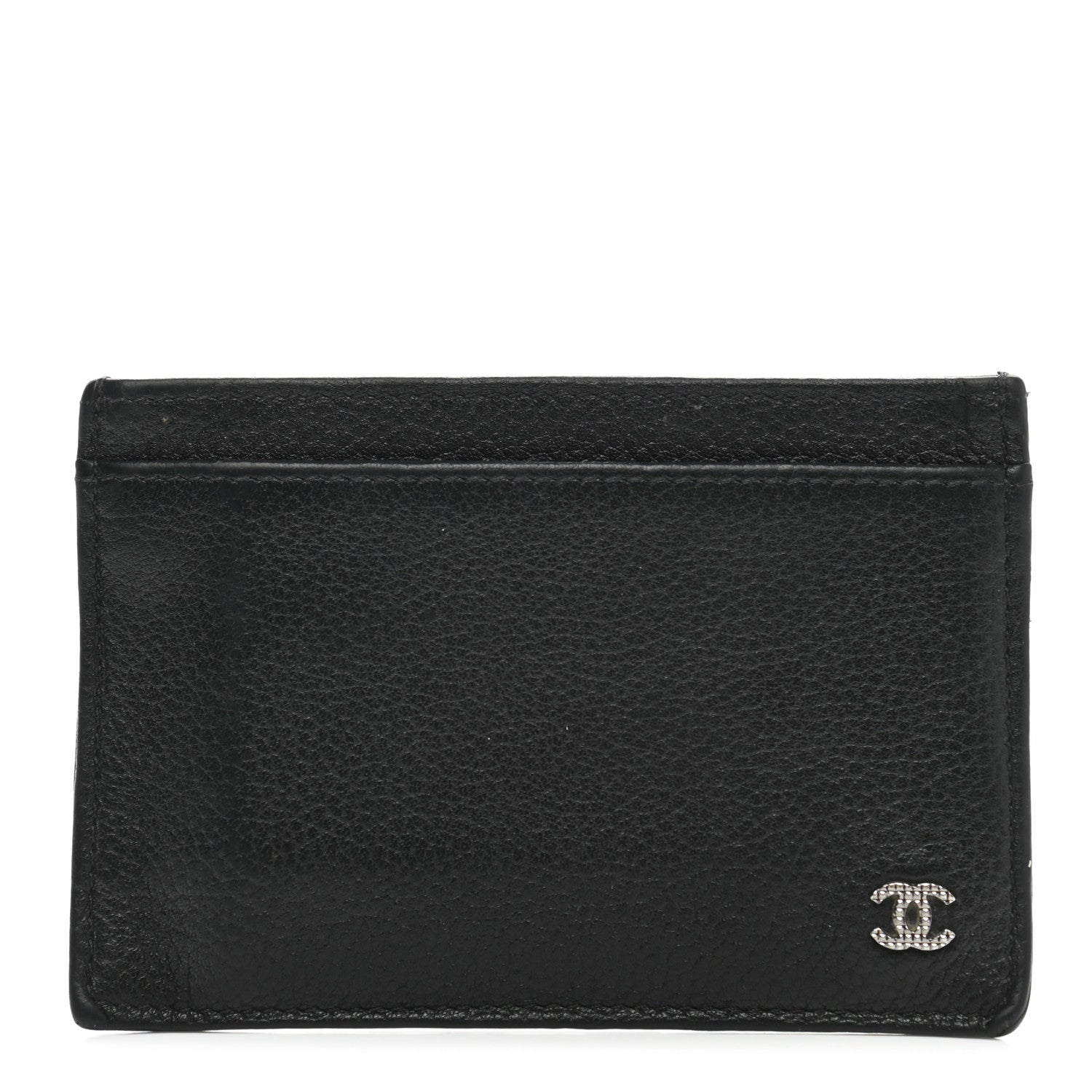 Chanel Grained Calfskin CC Card Holder Black 1 of 10