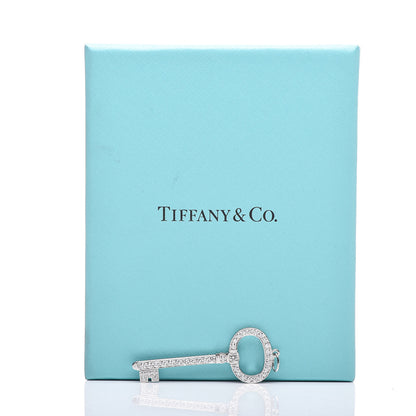 Tiffany Platinum Diamond Oval Key Charm Pendant 5 of 5
