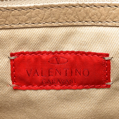 Valentino Garavani Lambskin Pleated Studded Maizeon Tote Beige 6 of 12
