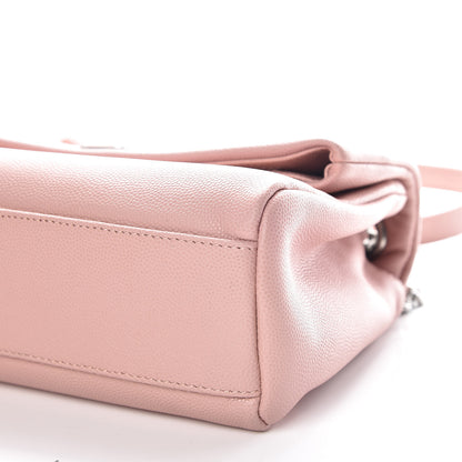 Saint Laurent Grain De Poudre Small West Hollywood Monogram Fold-Over Bag Pale Blush 6 of 11