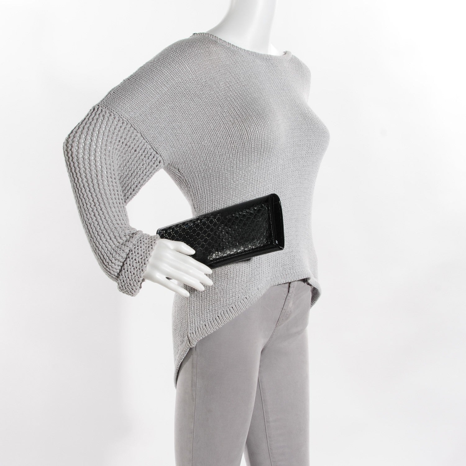 Gucci Patent Microguccissima Small Broadway Clutch Black 2 of 7