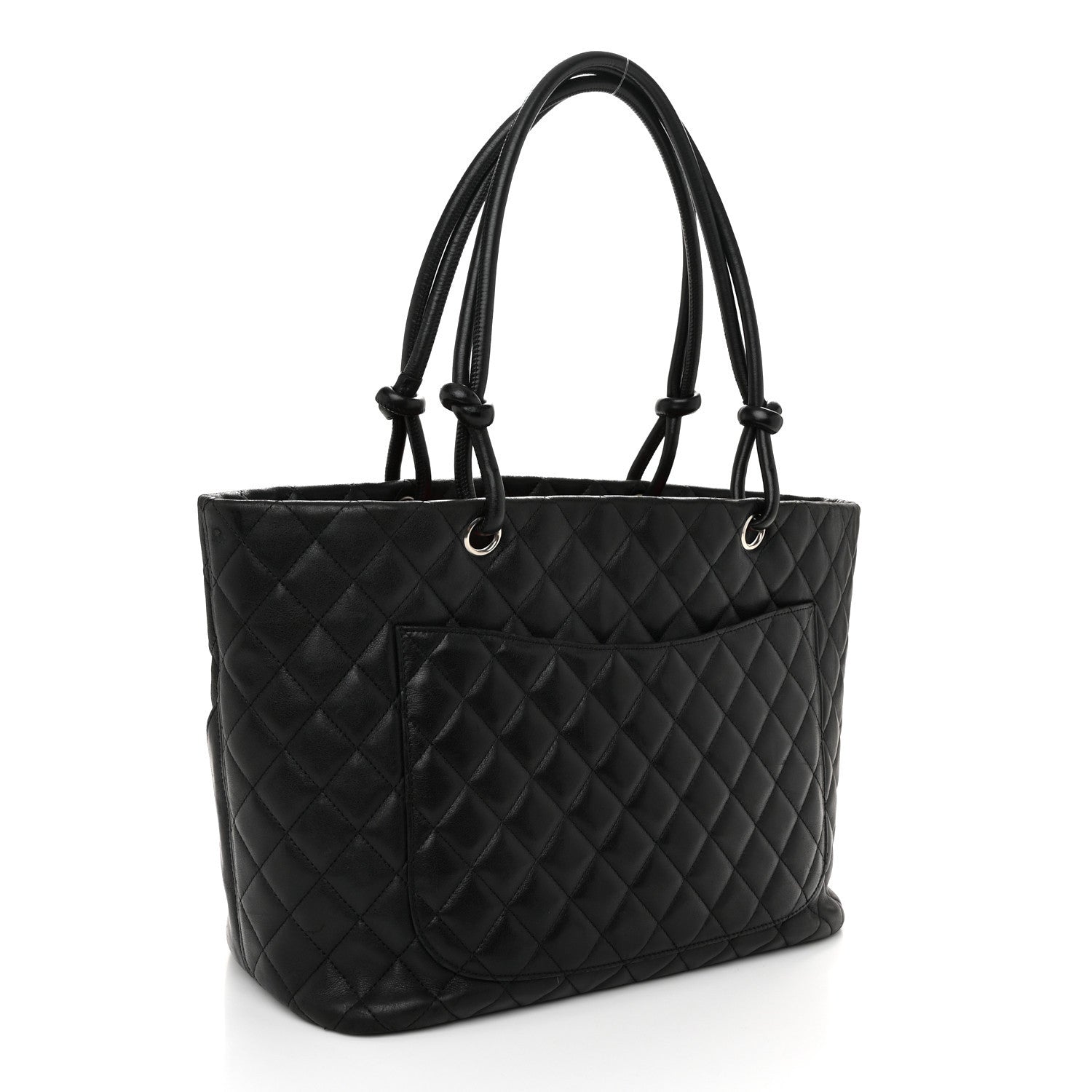 Chanel Calfskin Quilted Large Cambon Tote Black White 2 of 12
