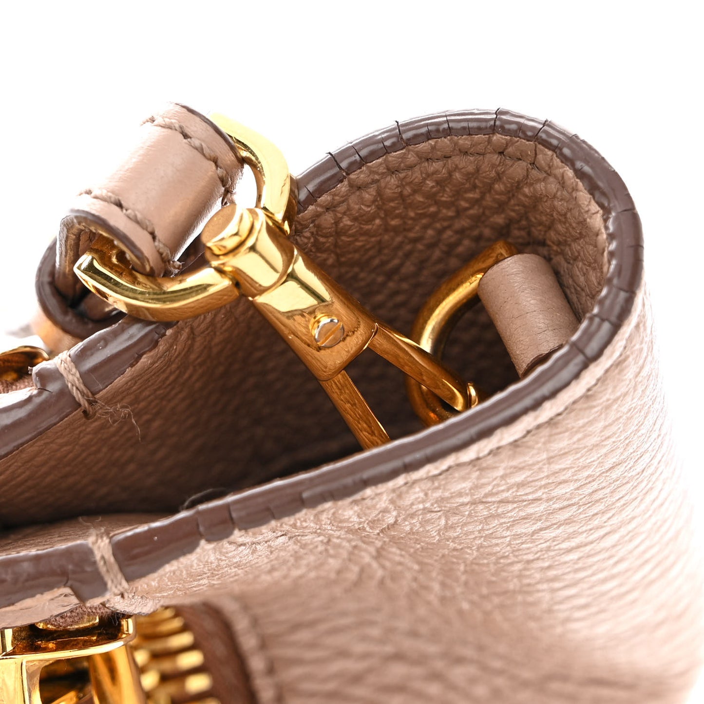 Grained Calfskin Sedgwick Medium Zipper Tote Taupe