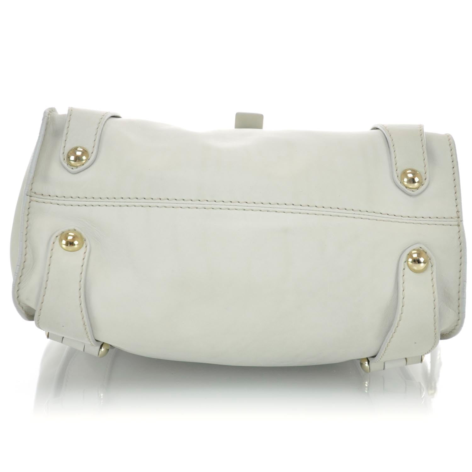 Jimmy Choo Cashmere Calfskin Medium Parker Tote White 6 of 9