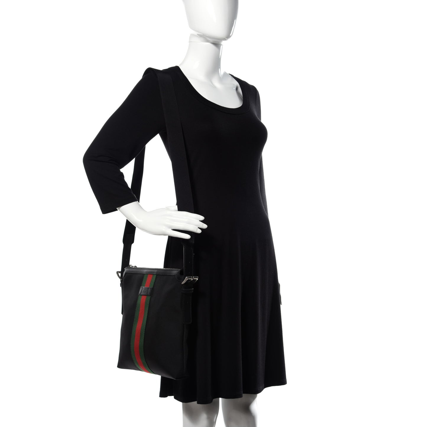Techno Canvas Web Messenger Bag Black