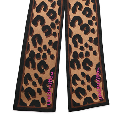 Louis Vuitton Silk Leopard Bandeau Scarf Marron 2 of 3