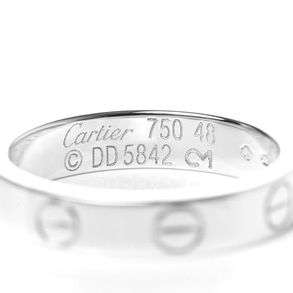 Cartier 18K White Gold 3.5mm LOVE Wedding Band Ring 48 4.5 4 of 5
