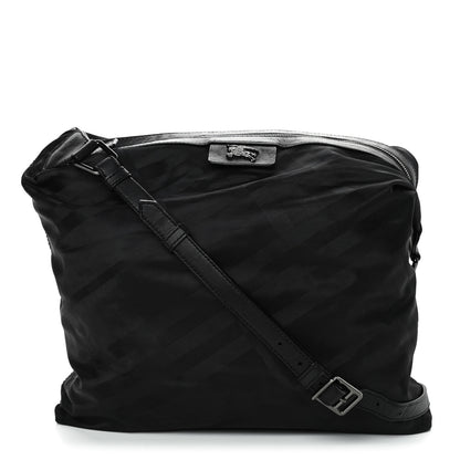 Burberry Nylon Tonal Check Crossbody Black 1 of 4