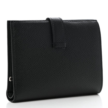 Hermes Epsom Bearn Compact Wallet Black 3 of 9
