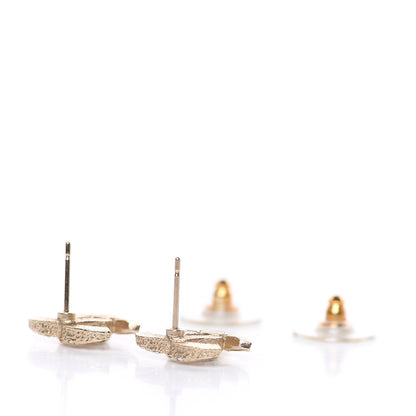 Chanel Crystal Textured CC Earrings Gold 4 of 5