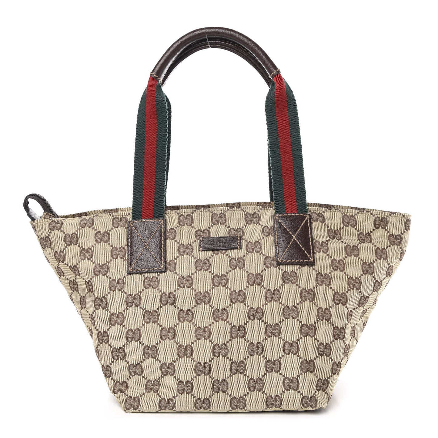 GG Monogram Small Web Handle Bucket Tote Dark Brown
