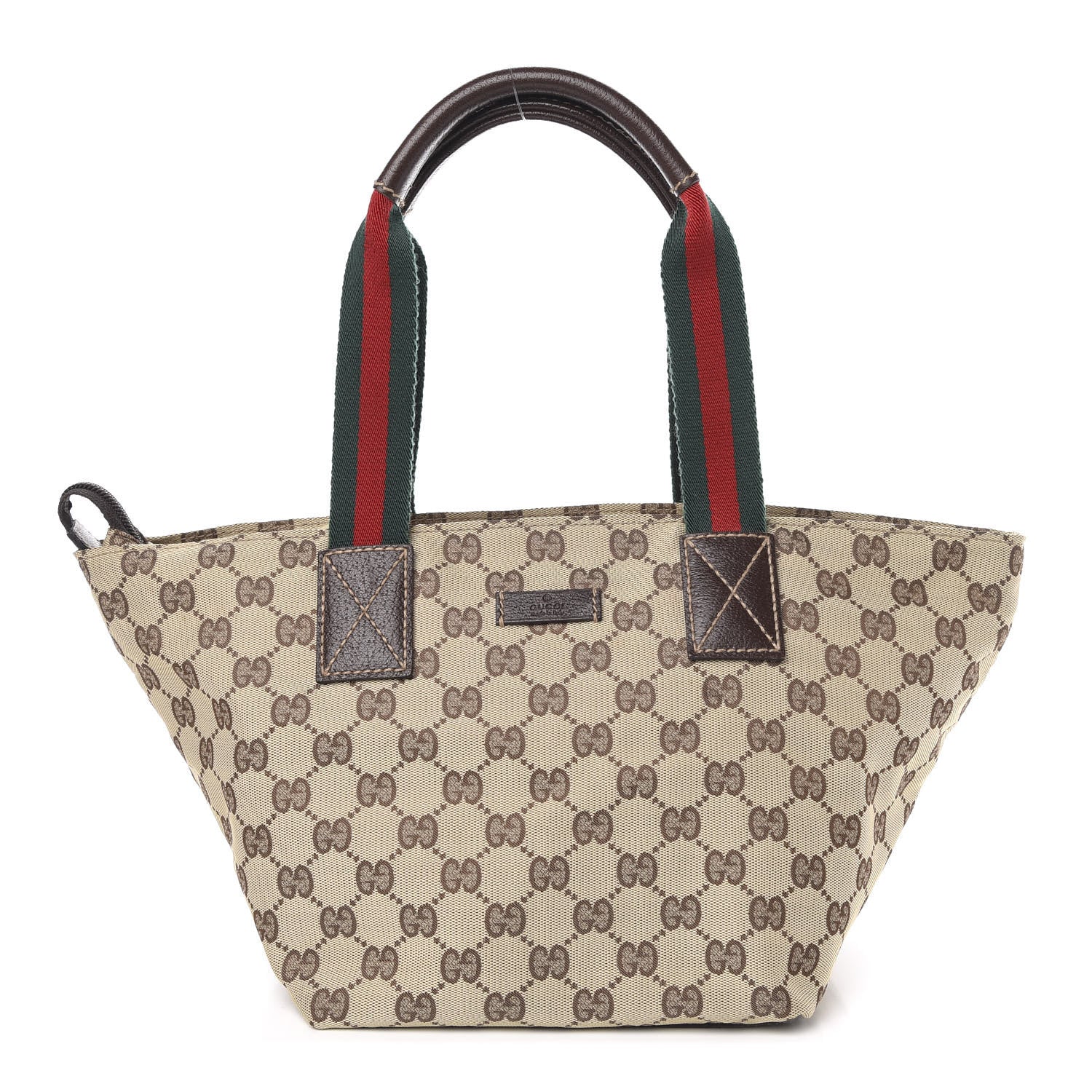 Gucci GG Monogram Small Web Handle Bucket Tote Dark Brown 1 of 10