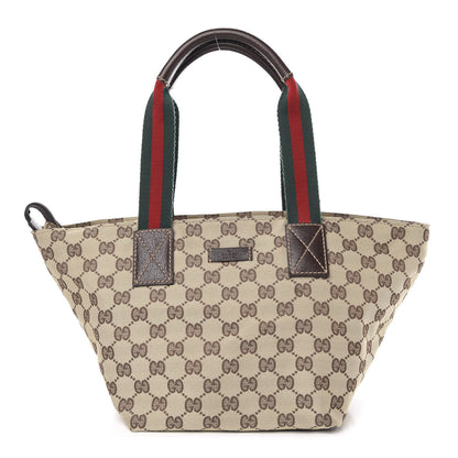 Gucci GG Monogram Small Web Handle Bucket Tote Dark Brown 1 of 10