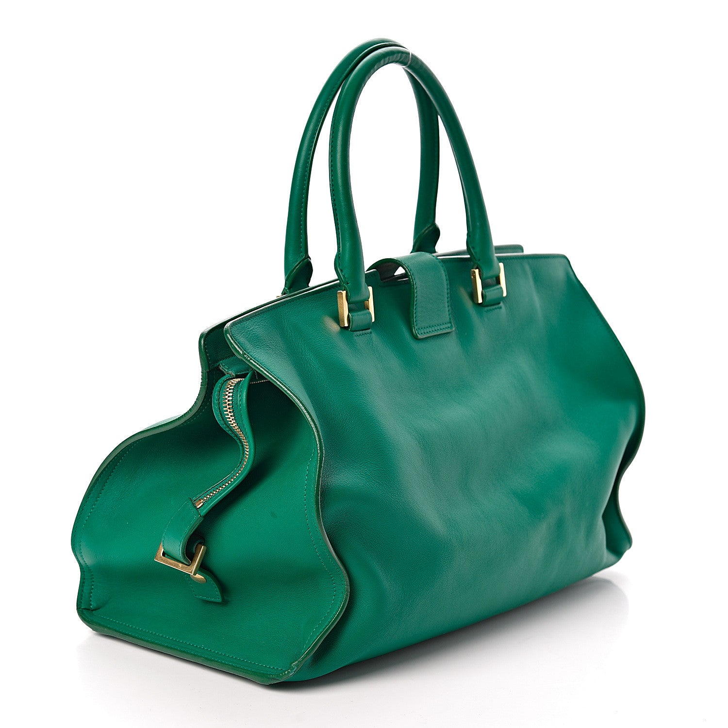 Saint Laurent Calfskin Medium Classic Y Cabas Green 3 of 12