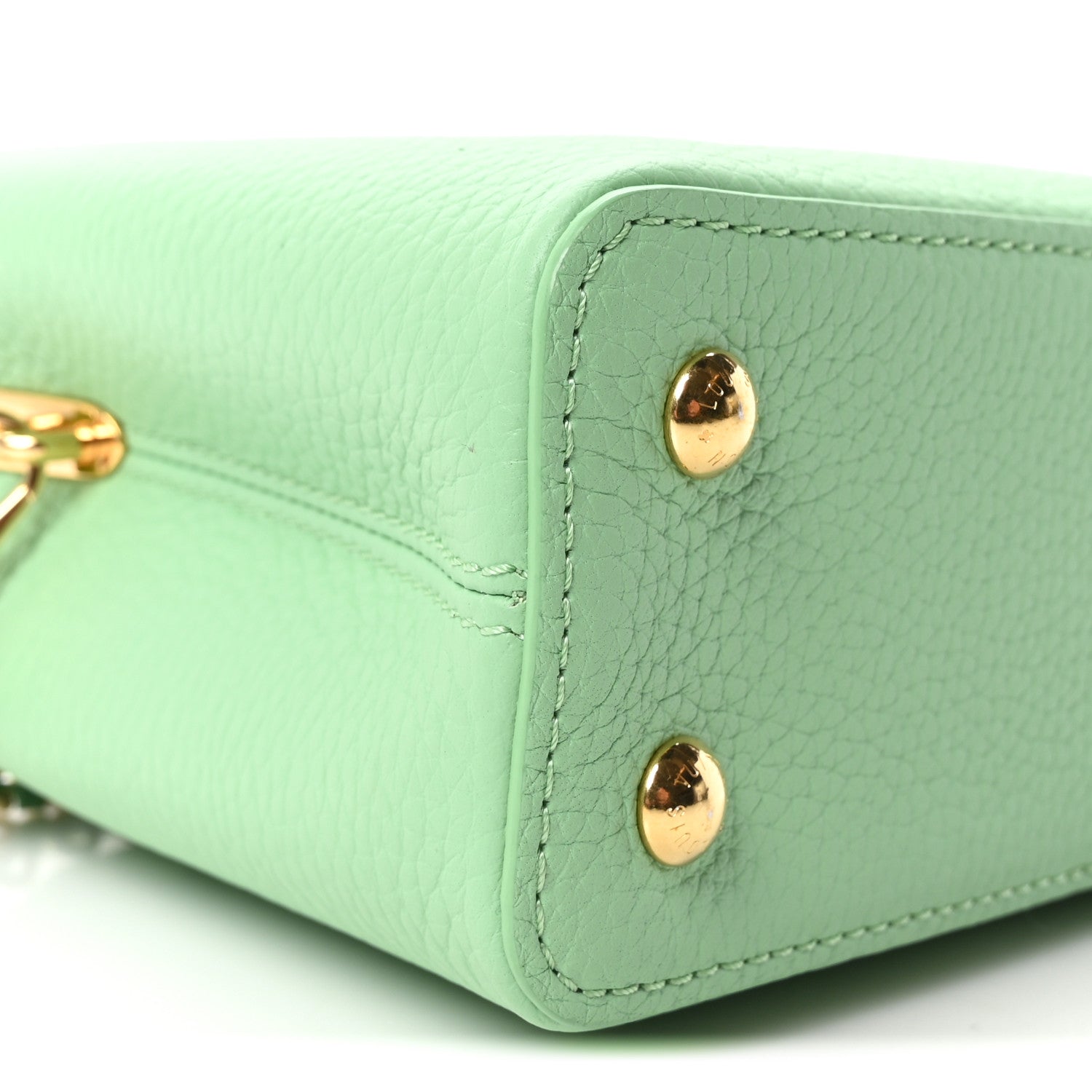 Louis Vuitton Taurillon Mini Capucines Vert Pomme 8 of 9