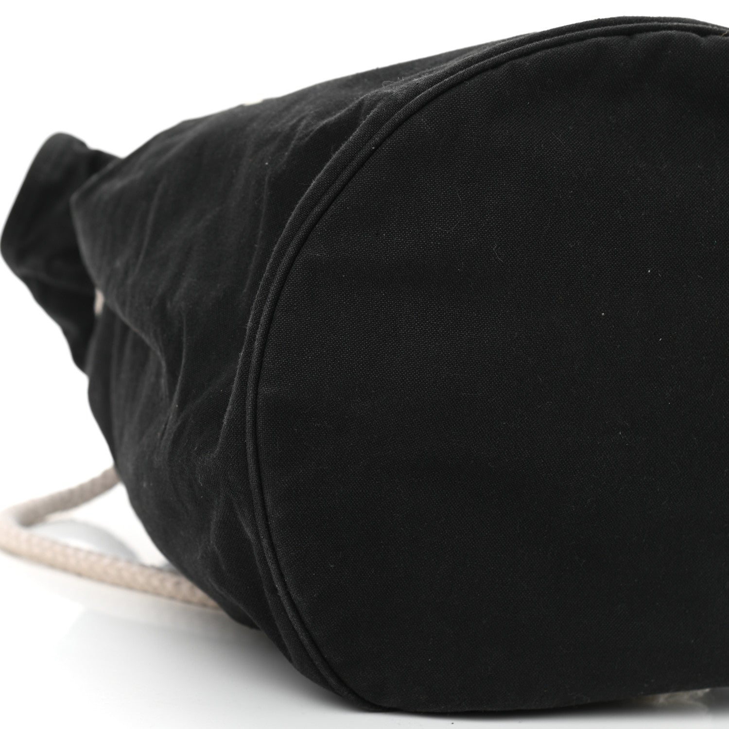 Chanel Canvas Drawstring Backpack Black White 8 of 10