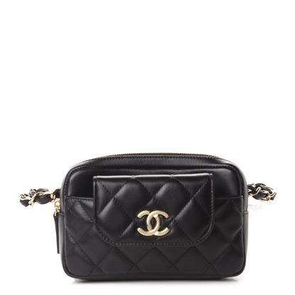 Chanel Lambskin Quilted Waist Bag Black 1 of 12