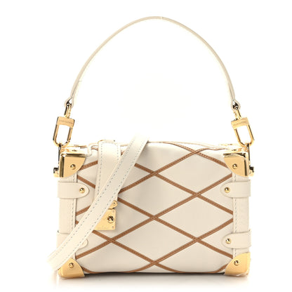 Louis Vuitton Lambskin Malletage Side Trunk PM Creme Noisette 1 of 7