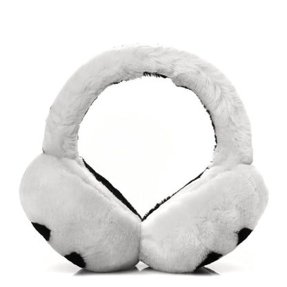 Chanel Shearling CC Bi-Color Ear Muffs White Black 4 of 4