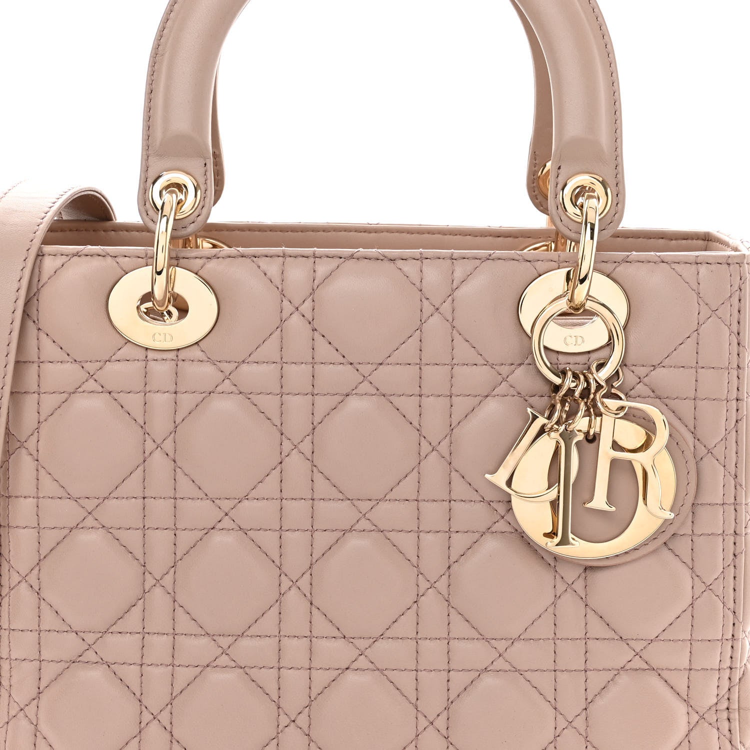 Christian Dior Lambskin Cannage Medium Lady Dior Rose Poudre 8 of 10