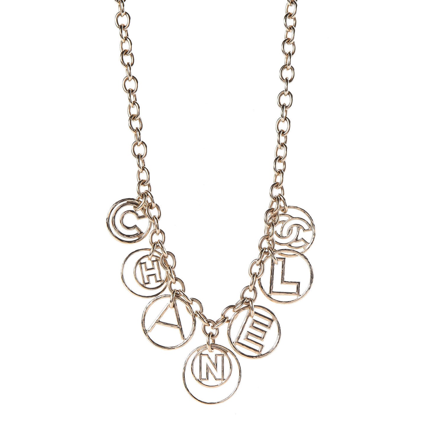 Metal Hoop Cuba Logo Necklace Gold