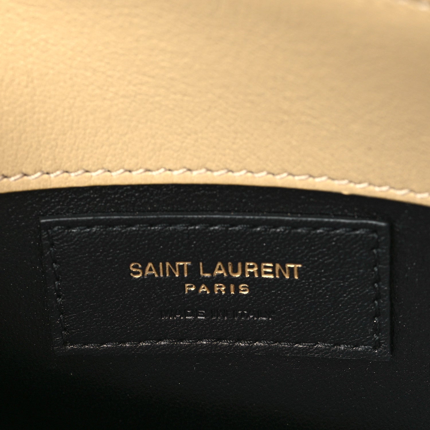 Saint Laurent Shearling Quilted Le Maillon Square Crossbody Bag Natural 5 of 5