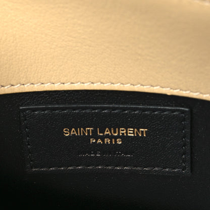 Saint Laurent Shearling Quilted Le Maillon Square Crossbody Bag Natural 5 of 5