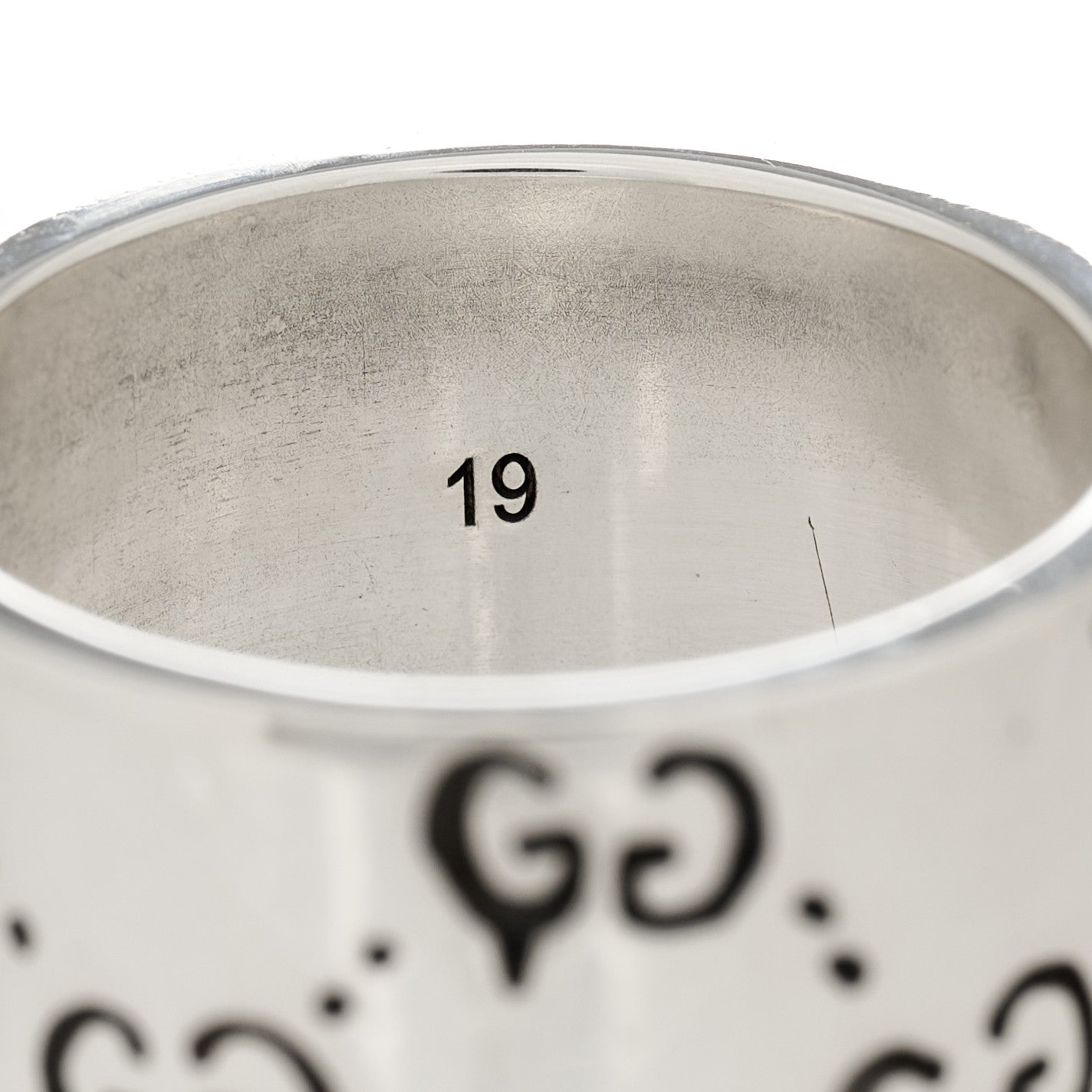 Sterling Silver GucciGhost Hamlet Skull Band Ring 58 8.5