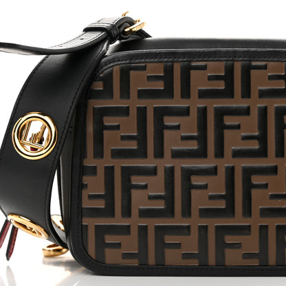 Fendi Vitello Century F is Fendi Bi-Color FF 1974 Embossed Camera Case Maya Black 8 of 13
