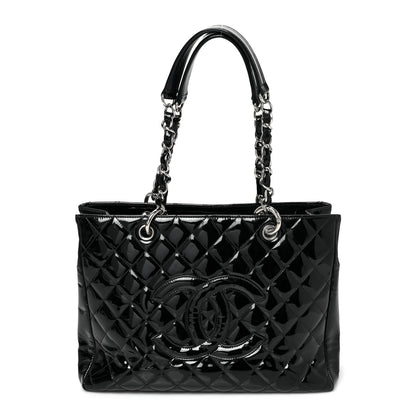 Chanel Patent Quilted Grand Shopping Tote GST Black 1 of 11