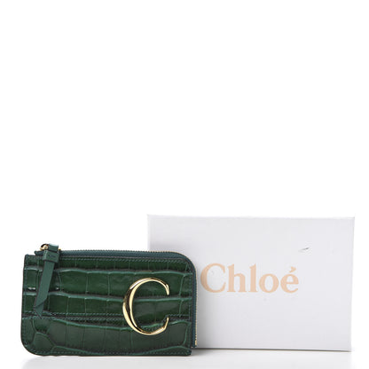Chloe Crocodile Embossed Calfskin C Small Purse Woodsy Green 7 of 7