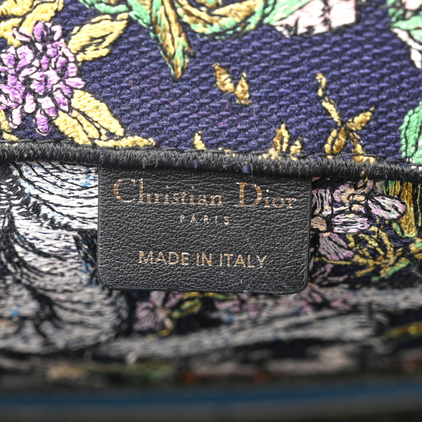 Canvas Embroidered Large D-Constellation Book Tote Blue Multicolor