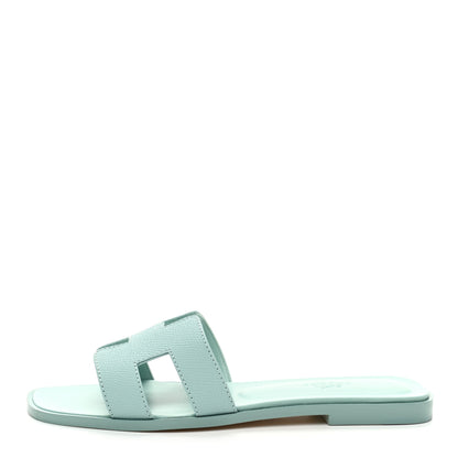 Hermes Epsom Oran Sandals 37 Vert Embrun 1 of 8