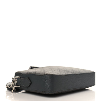 Gucci GG Supreme Monogram Textured Dollar Calfskin Web Ophidia Wristlet Shoulder Bag Grey Black Graphite Grey 3 of 7